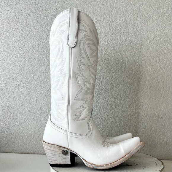Lane MEGAN MORONEY Cowboy Boots Smokeshow Womens 9 White Western Cowgirl Tall - Picture 2 of 12
